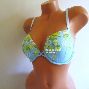 36DD Victoria Secret Dream Angels Lightly Lined Demi Bra Embroidered Lemon $79
